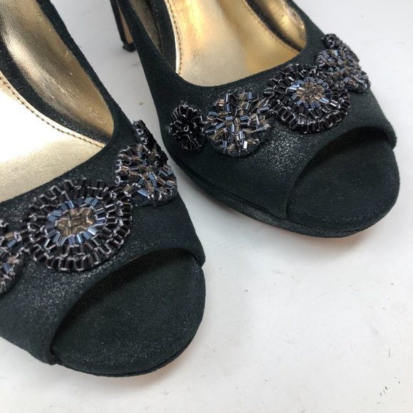 Antonio Melani Womens Black Embellished Heels 10M - Picture 3 of 10